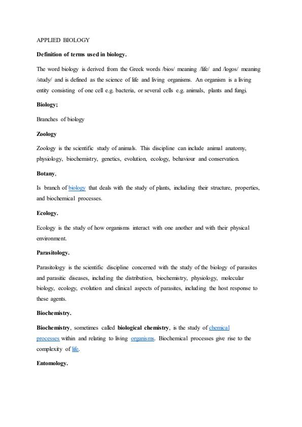 Page 1 – Applied Biology Notes – Kenyaplex
