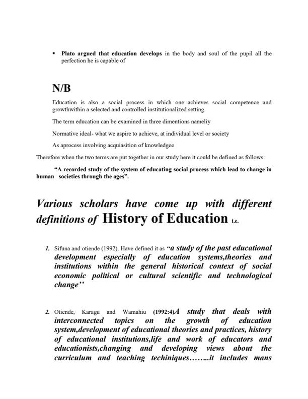 EDF 110 History of Education Notes 8976