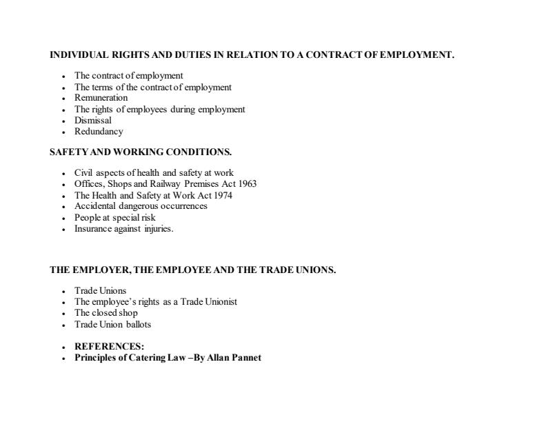 Page 4 – Hotel and Catering Law Notes – Kenyaplex