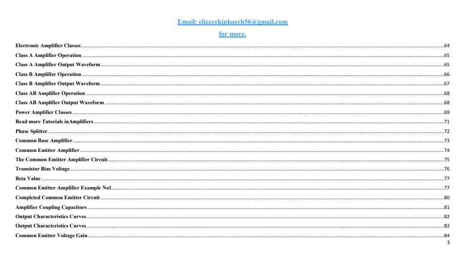 Diploma in Electrical and Electronic Engineering (Power Option) Module II Analogue Electronics
