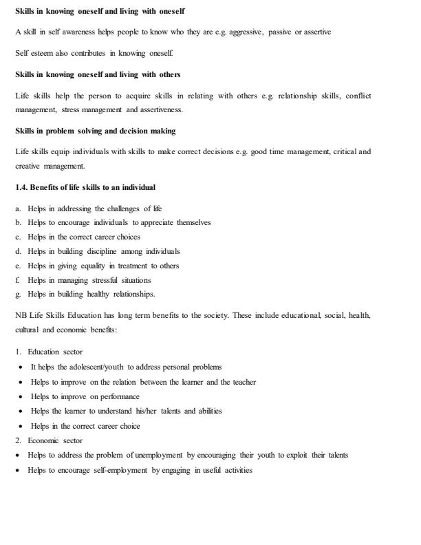 Page 2 – Life Skills Notes – Kenyaplex