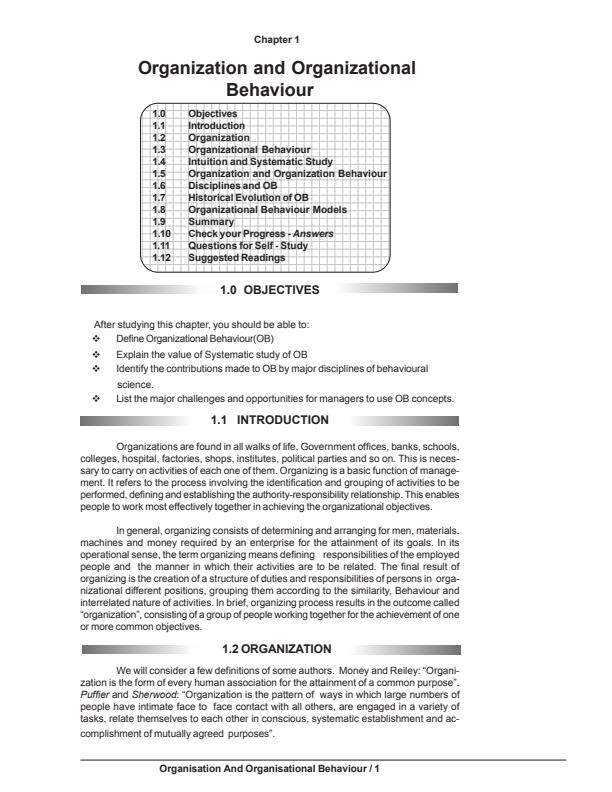 Page 1 – Organization and Organizational Behaviour Notes – Kenyaplex