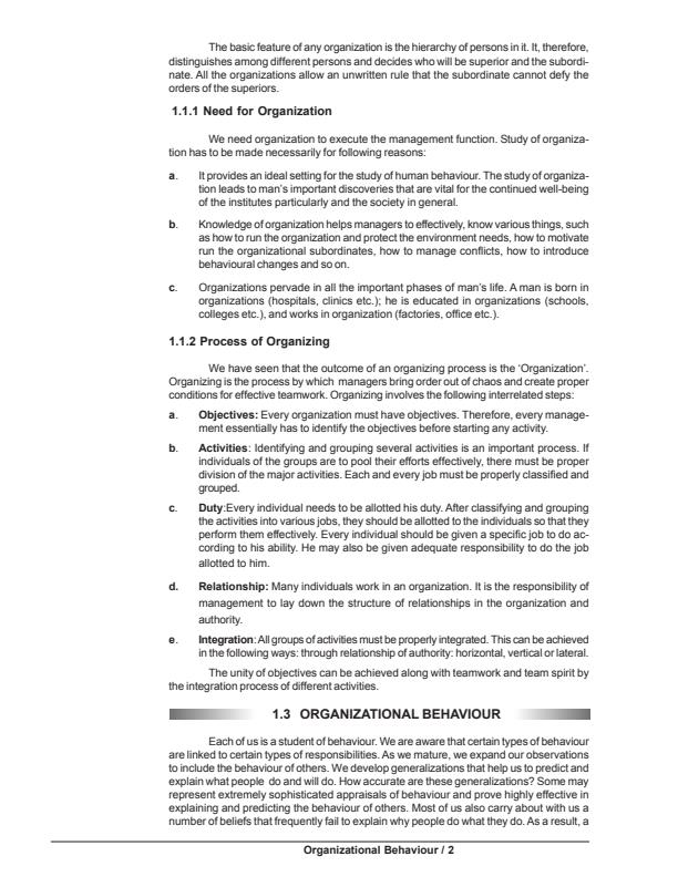 Page 2 – Organization and Organizational Behaviour Notes – Kenyaplex