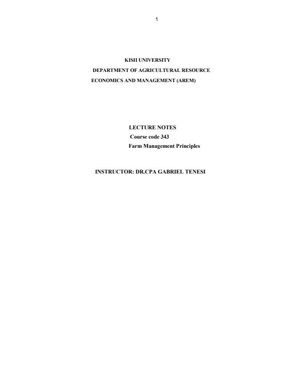 Page 1 – AGEC 343: Farm Management Principles Notes – Kenyaplex