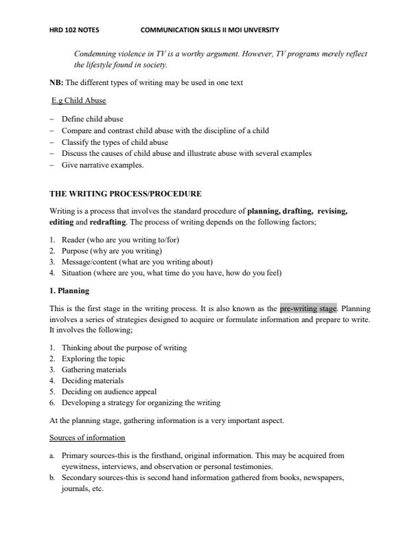 Page 3 – HRD 102 Communication Skills Notes – Kenyaplex