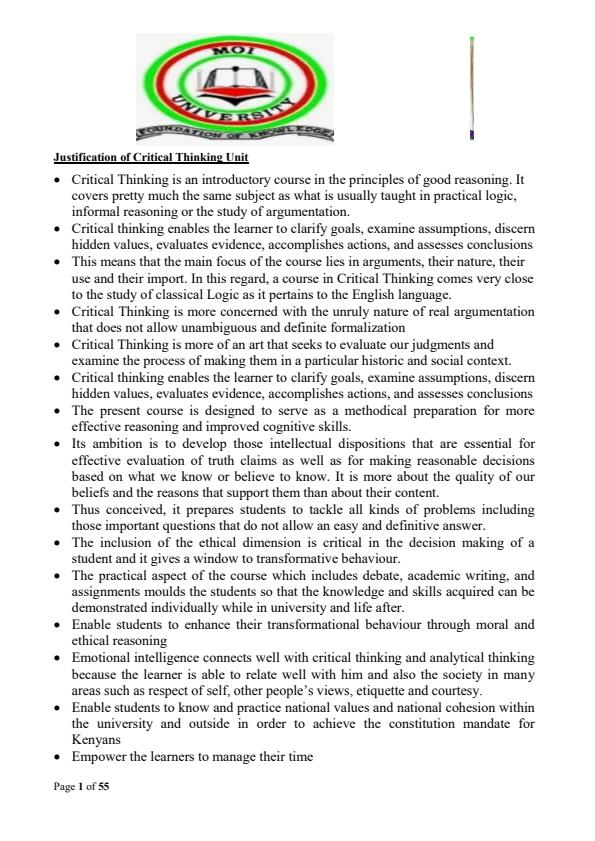 Page 1 – SAS 202: Critical Thinking Notes – Kenyaplex