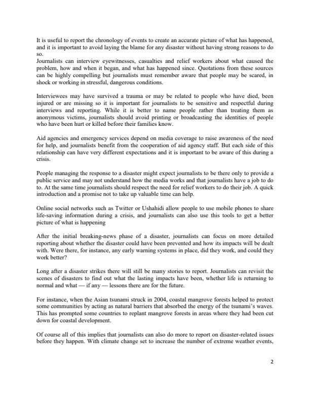 Page 2 – LMC 421: Reporting on Disasters Notes – Kenyaplex