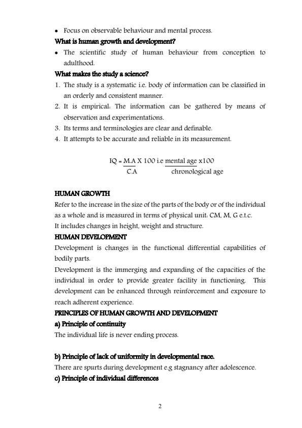 Page 2 – PSY 310: Human Growth and Development Notes – Kenyaplex