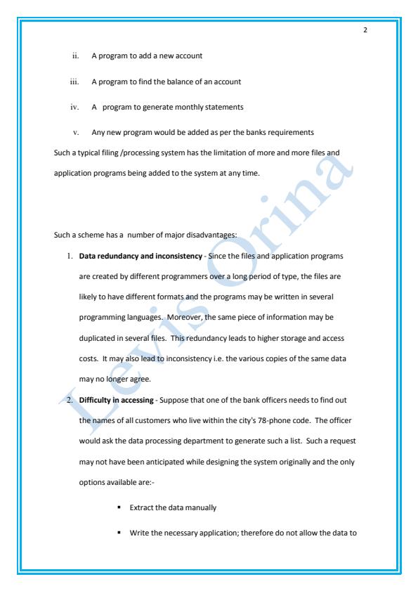 Page 2 – BIT 221: Database Management System Notes – Kenyaplex