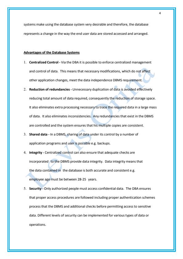 Page 4 – BIT 221: Database Management System Notes – Kenyaplex