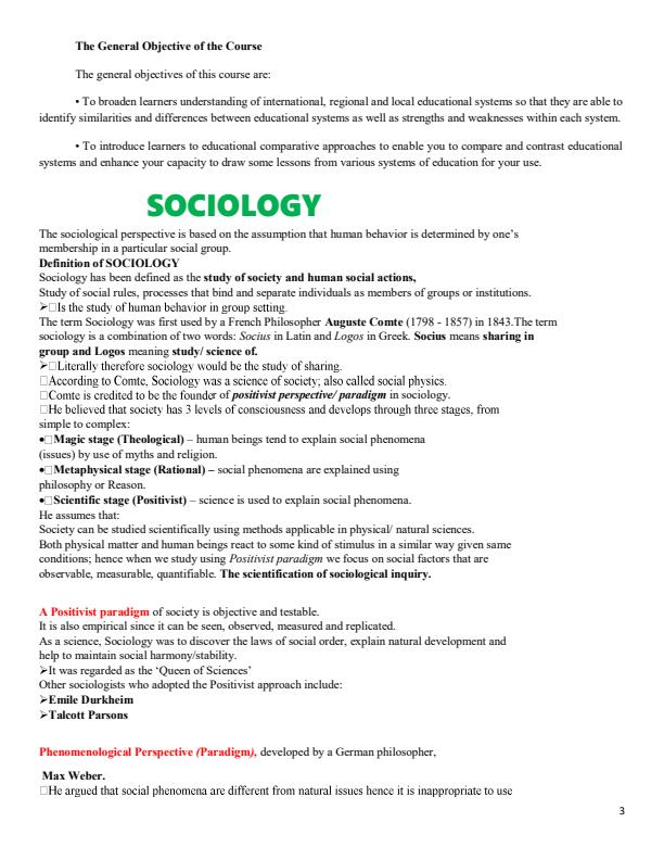 Page 1 – EDF 410/512: Sociology and Comparative Education Notes – Kenyaplex