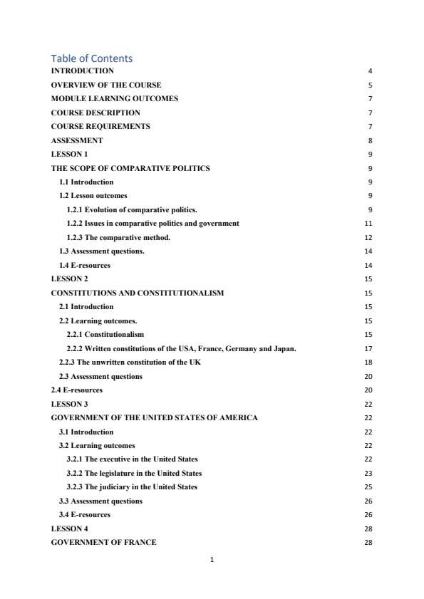 Page 1 – Aht 414: Comparative Government and Politics of Developed Countries Notes – Kenyaplex