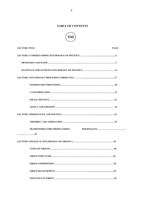 Page 2 – APS 406: Political Psychology Notes – Kenyaplex