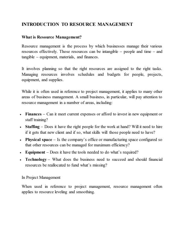 Page 3 – Resources Management Notes – Kenyaplex