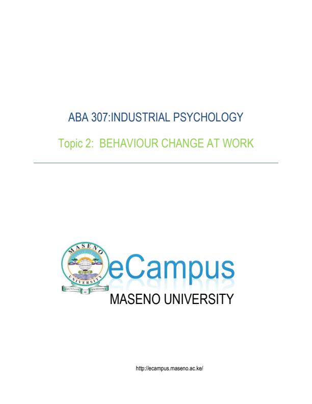 Page 1 – ABA 307: Industrial Psychology Notes – Kenyaplex