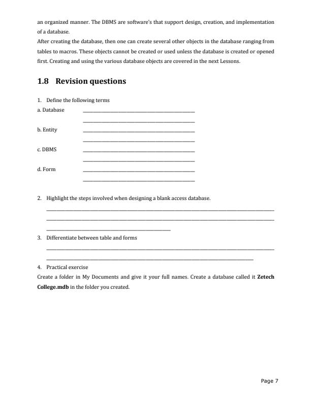 Page 4 – Microsoft Access Computer Training Manual – Kenyaplex