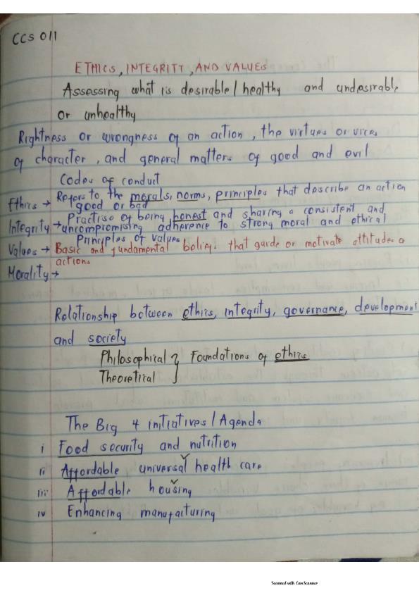 Page 1 – Ethics Integrity and Virtues Notes – Kenyaplex