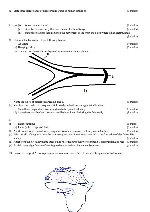 Geography KCSE Revision Questions and Answers 9698