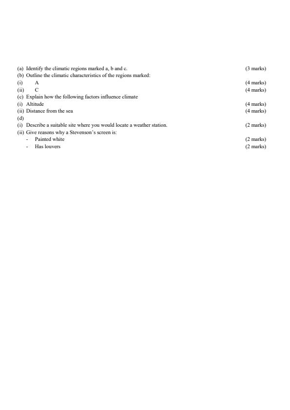 Geography KCSE Revision Questions and Answers 9698