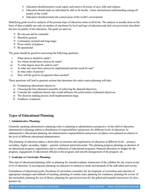 Page 3 – EMA 412: Planning and Economics of Education Notes – Kenyaplex
