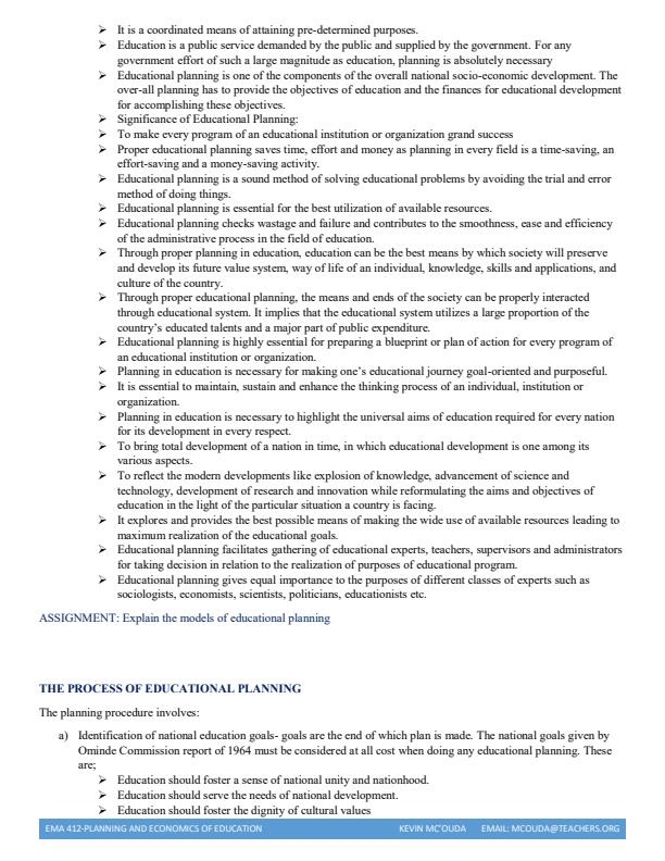 Page 2 – EMA 412: Planning and Economics of Education Notes – Kenyaplex