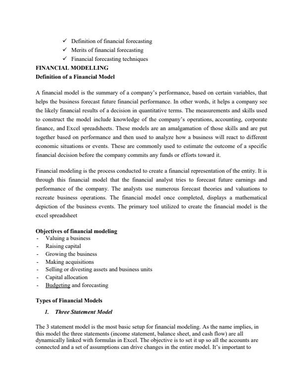 Page 4 – BFIN 414: Financial Modeling and Forecasting Notes – Kenyaplex