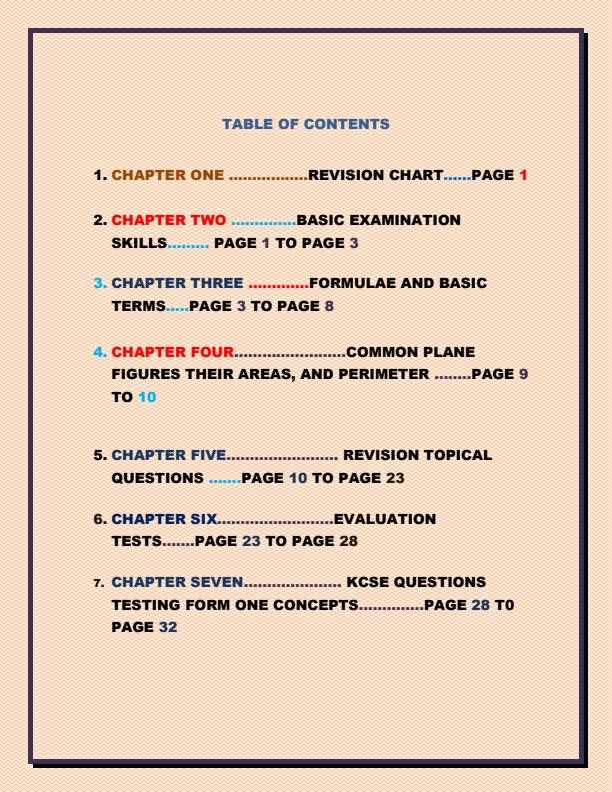 Page 3 – Rich-Mind K.C.S.E Form 1 Revision Mathematics – Kenyaplex
