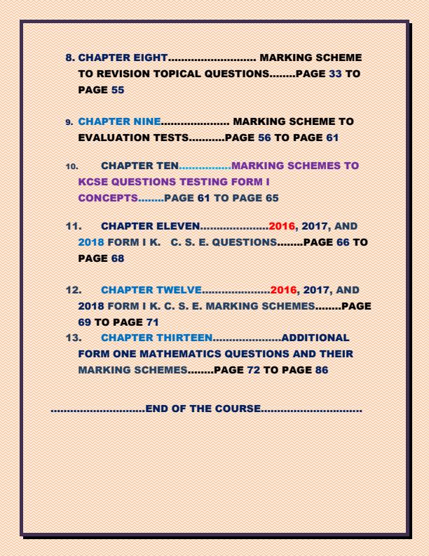 Page 4 – Rich-Mind K.C.S.E Form 1 Revision Mathematics – Kenyaplex