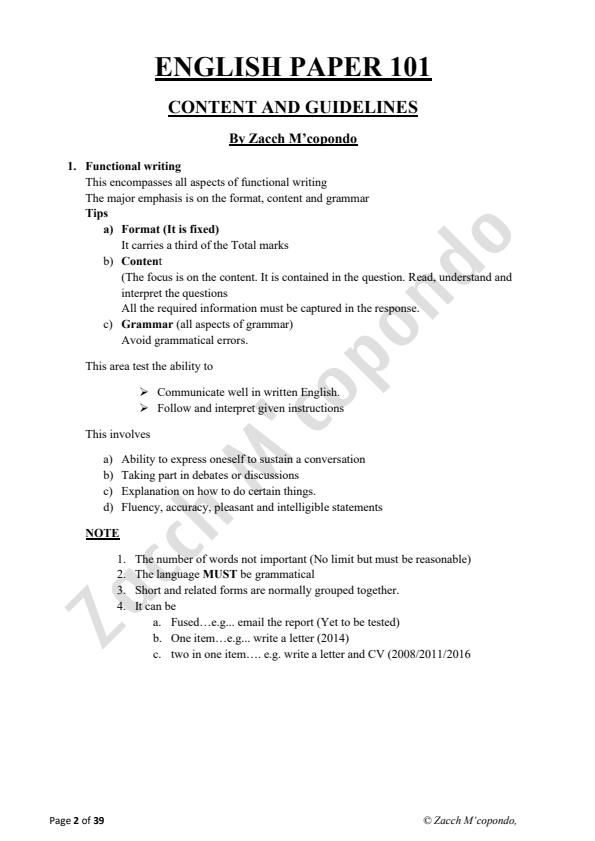 Page 2 – KCSE English 101/1,2,3 Student’s Manual (through the examiner’s eye) – Kenyaplex