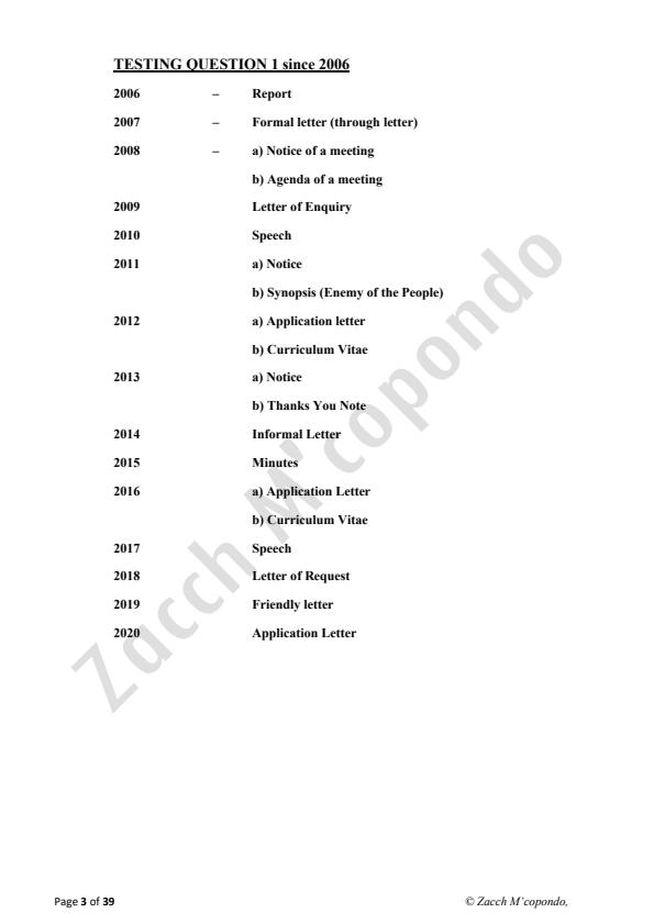 Page 3 – KCSE English 101/1,2,3 Student’s Manual (through the examiner’s eye) – Kenyaplex