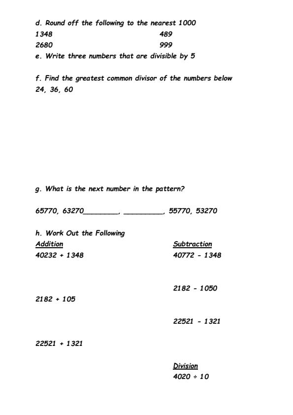 Page 2 – CBC Grade 5 Term 1 Formative Assessment Test 2021 – Kenyaplex