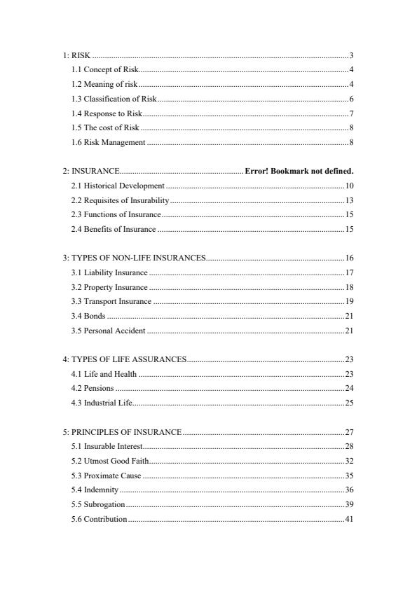 Page 1 – Risk and Insurance Lecture Notes – Kenyaplex