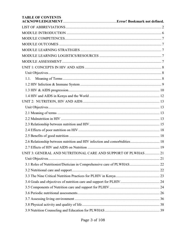 Page 1 – Nutrition Intervention for HIV & AIDS Training notes – Kenyaplex