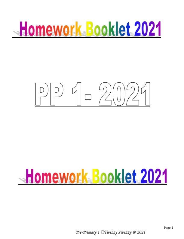 Page 1 – Pre Primary 1 (PP1) Work Book – Kenyaplex