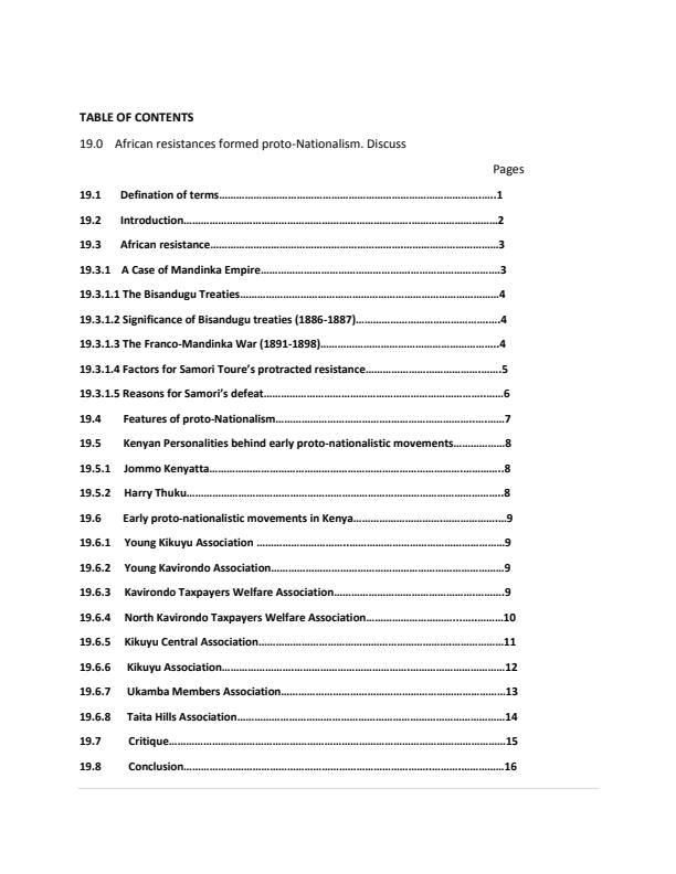Page 2 – Discuss the African Resistances Formed Proto-Nationalism – Kenyaplex