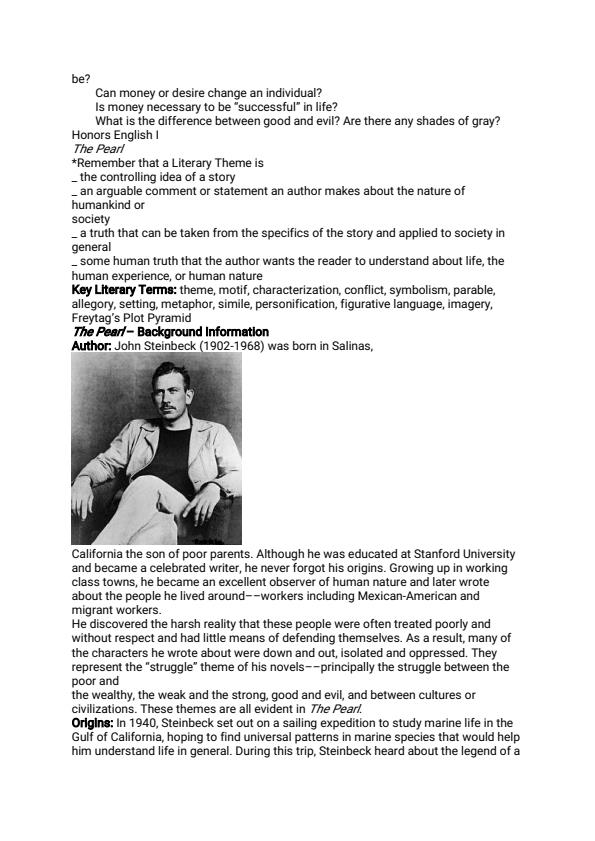 Page 2 – A guide on the Pearl by John Steinbeck – Kenyaplex