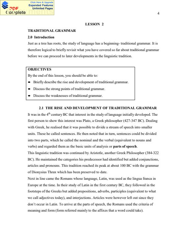 Page 4 – AEN 400: Advanced Theoretical Studies in Grammar Full Summary Notes – Kenyaplex