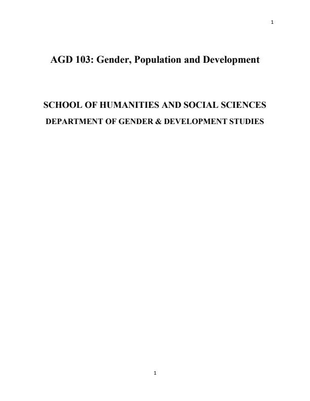 Page 1 – AGD 103: Gender, Population and Development Notes – Kenyaplex