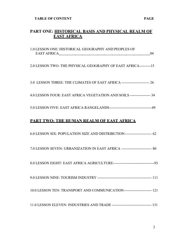Page 2 – AGE 203: Geography of East Africa – Kenyaplex