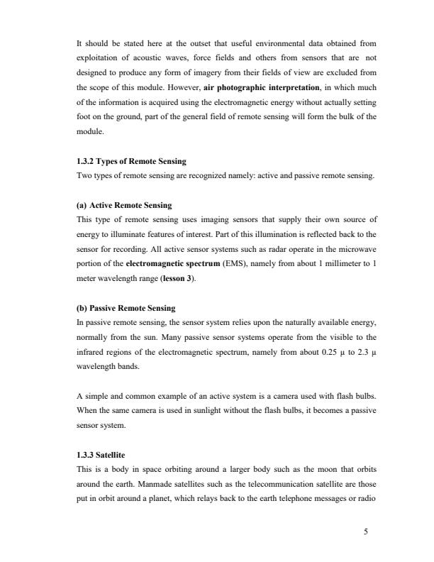 Page 5 – AGE 400: Remote Sensing and Resource Management Notes – Kenyaplex