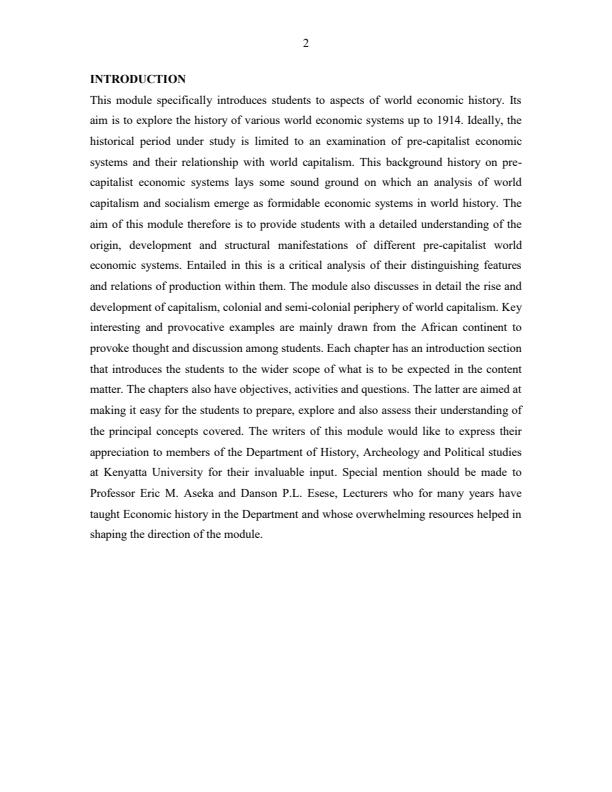 Page 1 – AHT 338: World Economic Systems upto 1914 Notes – Kenyaplex