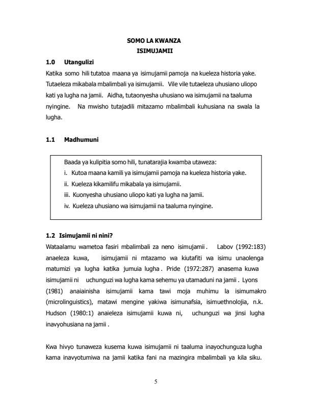 Page 4 – AKS 400: Sociolinguistics Notes – Kenyaplex