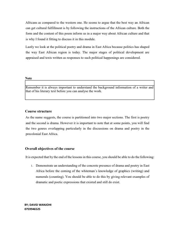 Page 4 – ALT 201: East African Poetry and Drama Notes – Kenyaplex