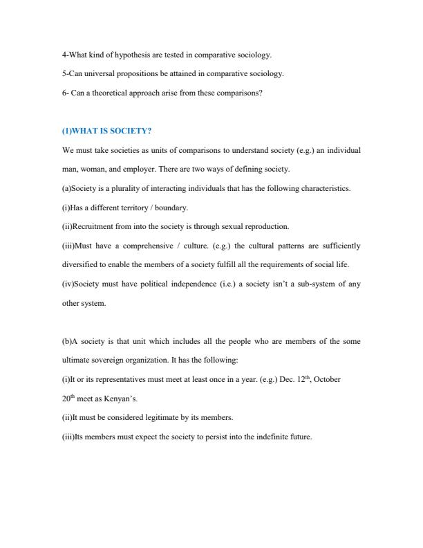 Page 3 – ASC 103: Introduction to Comparative Sociology Notes – Kenyaplex