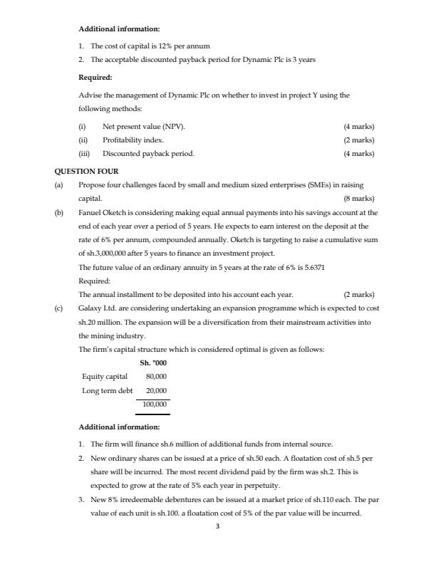 Page 3 – ATD Level 3 Fundamentals of Finance December 2021 Questions and Answers – Kenyaplex