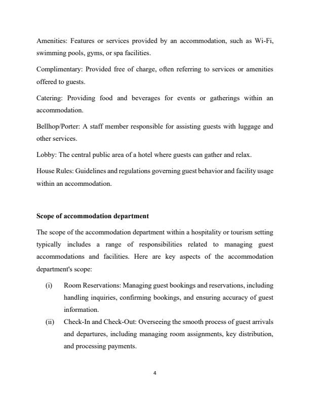 Page 3 – Accommodation Management I Notes: Diploma in Catering and Accommodation Management – Kenyaplex