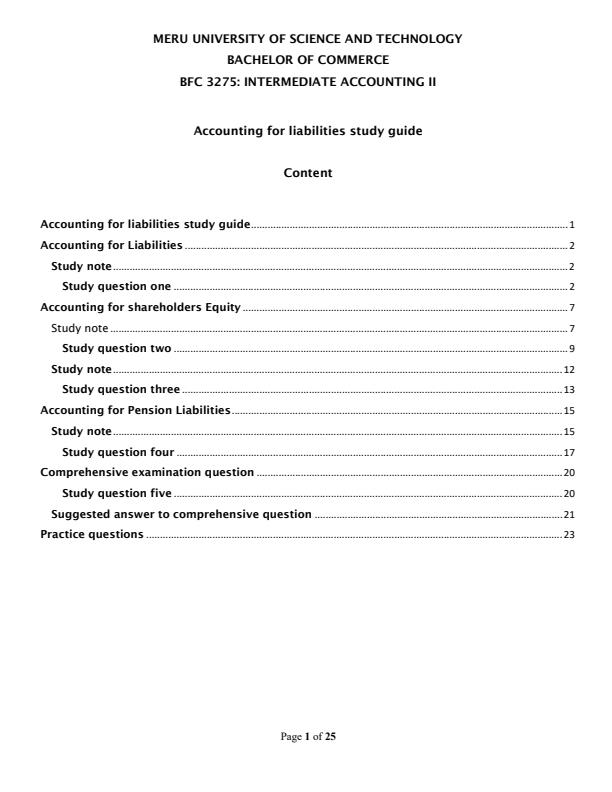 Page 1 – Accounting for Liabilities Study Guide – Kenyaplex