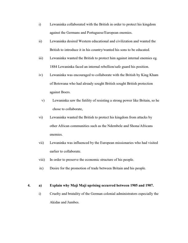 Page 2 – African Response to European Colonization Topical Questions and Answers: Form 3 – Kenyaplex