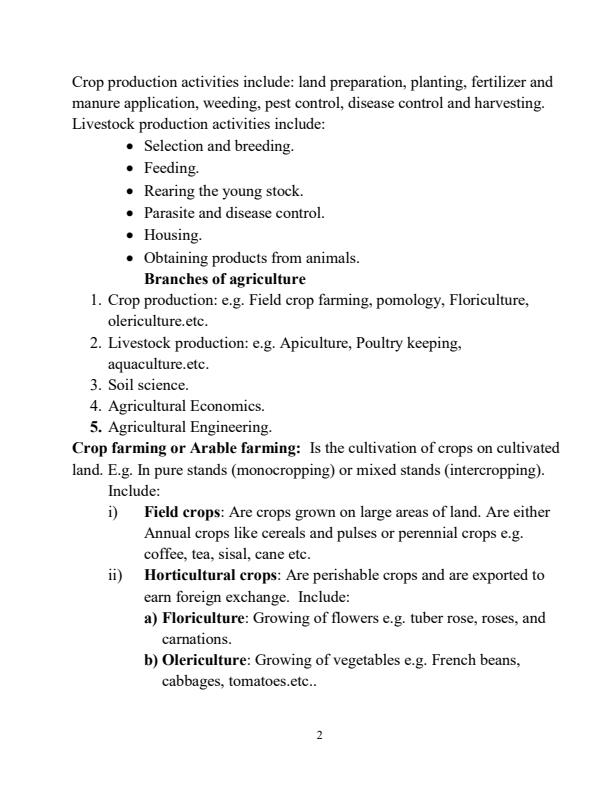 Page 2 – Agriculture notes combined form 1-4 – Kenyaplex