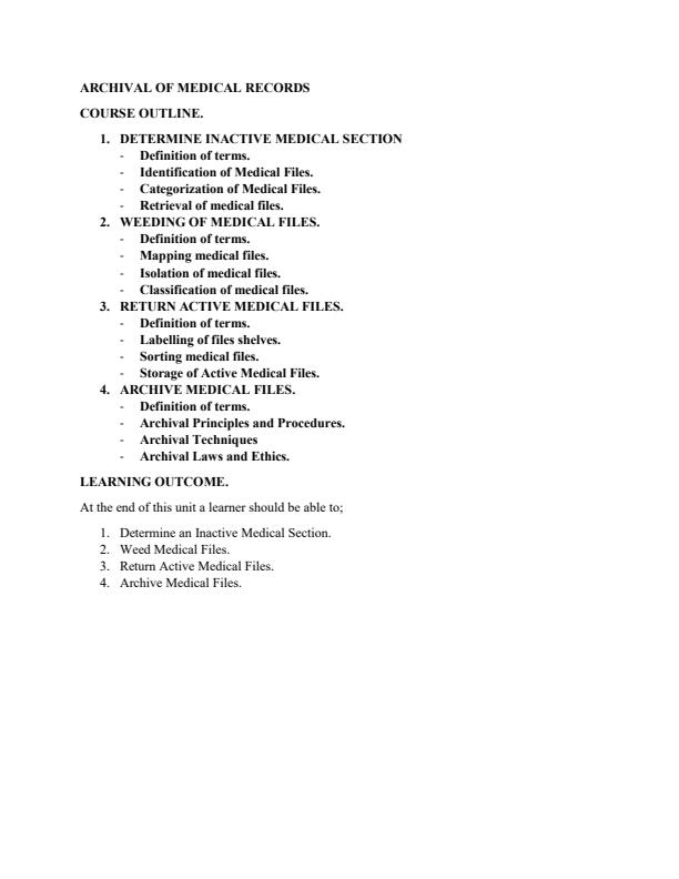 Page 1 – Archival of Medical Records Notes – Kenyaplex